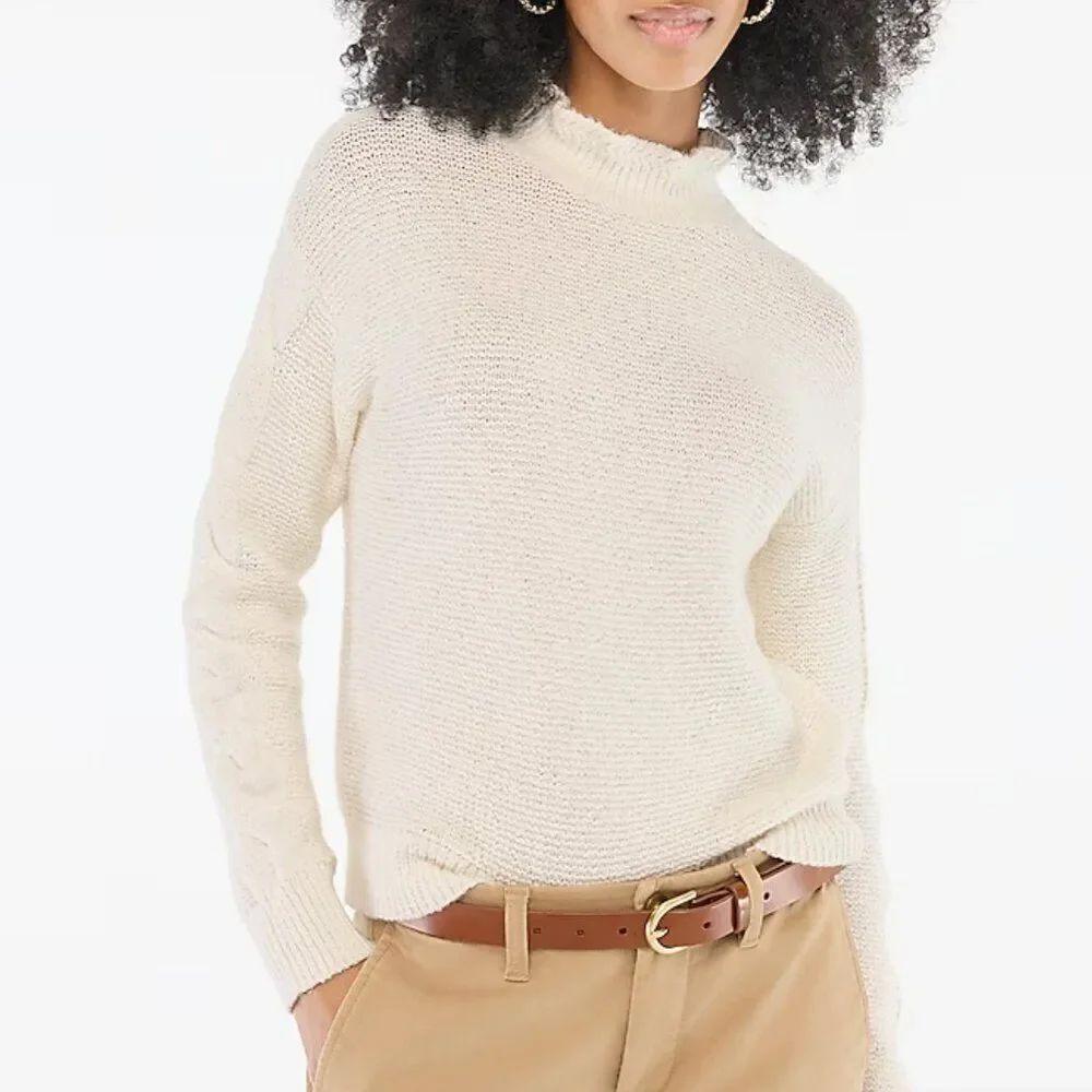 J. Crew Factory CF051 Mockneck cable-sleeve sweater - NWt size Xs